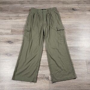 Hollister Women's Pants Ultra High Rise Wide Leg Cargo Casual Office L Green